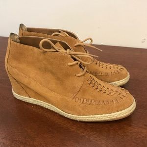 Crown Vintage Suede Espadrille Wedge Bootie